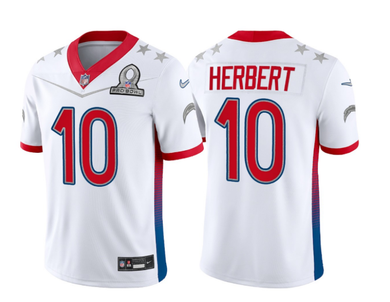 2022 Men Los Angeles Chargers #10 Herbert Nike white Pro bowl Limited NFL Jersey->los angeles chargers->NFL Jersey